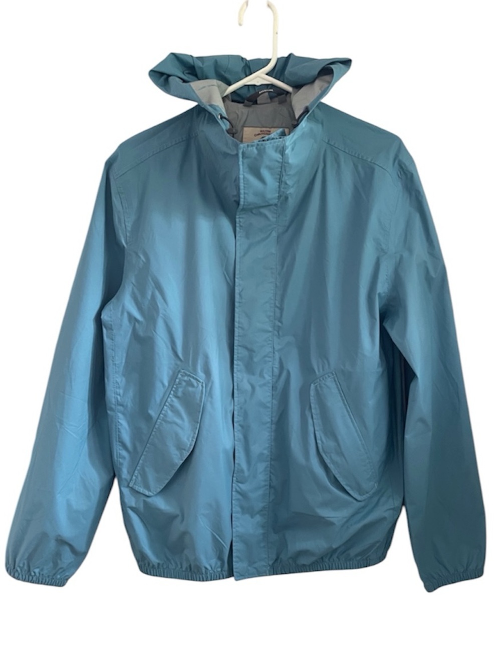 AIGLE Men’s Medium Blue Rain/Windbreaker Packable Travel Jacket M VGUC